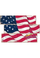 St Louis Cardinals Flag 3 Plank Sign