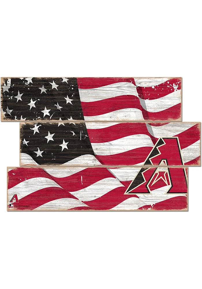 Arizona Diamondbacks Flag 3 Plank Sign