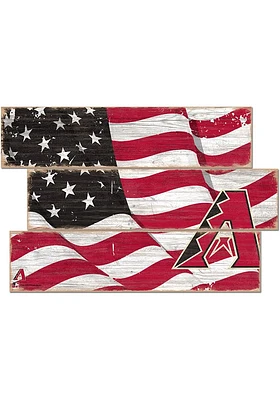 Arizona Diamondbacks Flag 3 Plank Sign