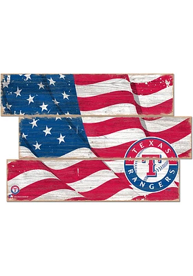 Texas Rangers Flag 3 Plank Sign