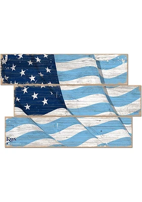 Tampa Bay Rays Flag 3 Plank Sign