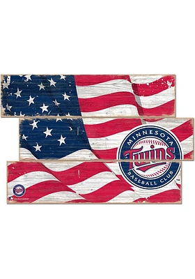 Minnesota Twins Flag 3 Plank Sign