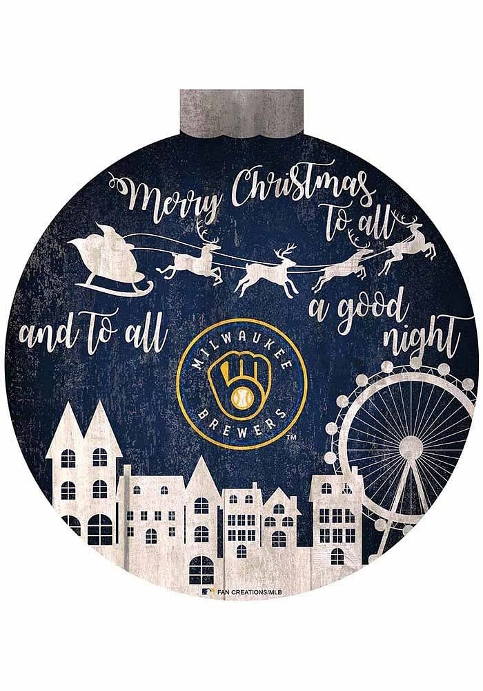 Milwaukee Brewers Christmas Village Sign
