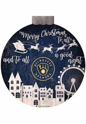 Milwaukee Brewers Christmas Village Sign