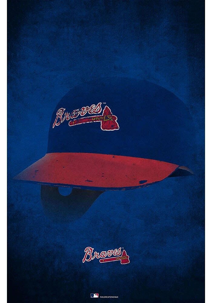 Atlanta Braves Ghost Helmet 17x26 Sign