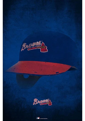 Atlanta Braves Ghost Helmet 17x26 Sign