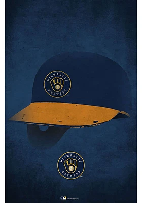 Milwaukee Brewers Ghost Helmet 17x26 Sign