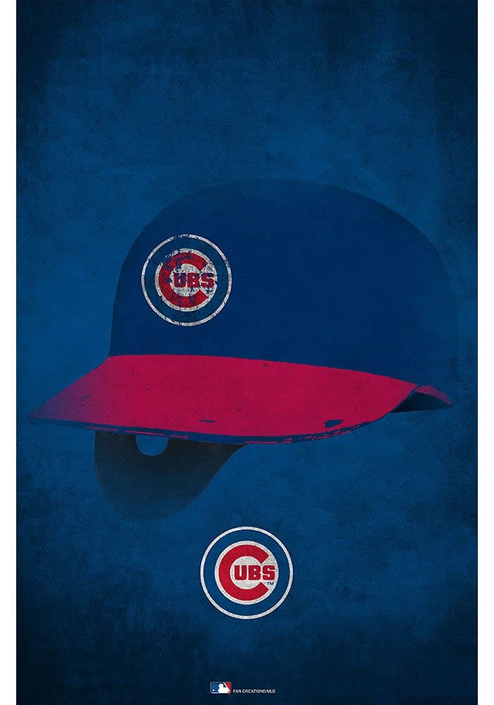 Chicago Cubs Ghost Helmet 17x26 Sign