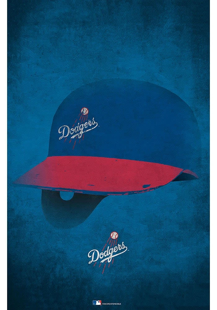Los Angeles Dodgers Ghost Helmet 17x26 Sign