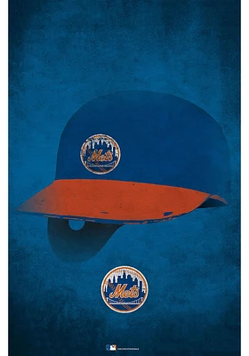 New York Mets Ghost Helmet 17x26 Sign