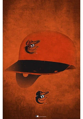 Baltimore Orioles Ghost Helmet 17x26 Sign