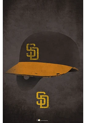 San Diego Padres Ghost Helmet 17x26 Sign