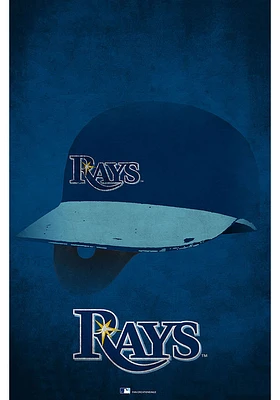 Tampa Bay Rays Ghost Helmet 17x26 Sign