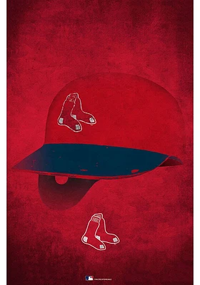 Boston Red Sox Ghost Helmet 17x26 Sign