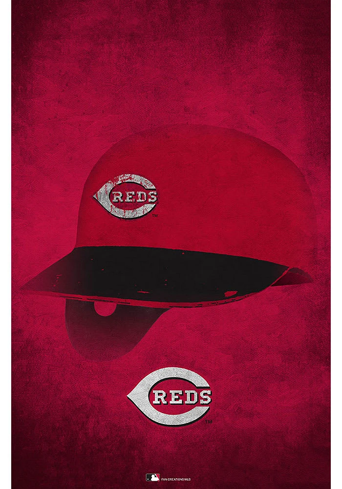 Cincinnati Reds Ghost Helmet 17x26 Sign