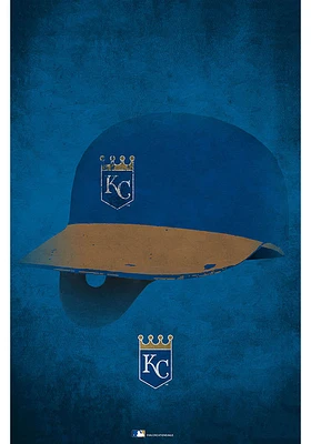 Kansas City Royals Ghost Helmet 17x26 Sign - Blue