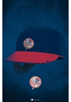 New York Yankees Ghost Helmet 17x26 Sign