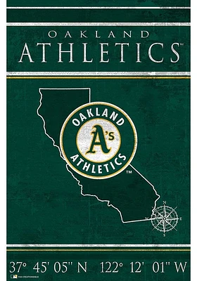 Oakland Athletics Coordinates 17x26 Sign