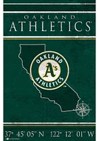 Oakland Athletics Coordinates 17x26 Sign