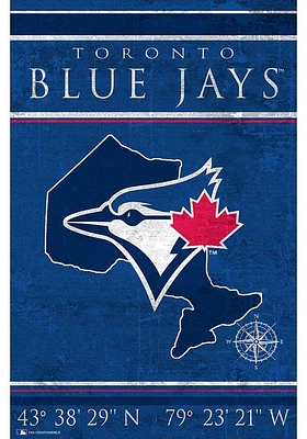 Toronto Blue Jays Coordinates 17x26 Sign