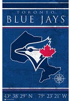 Toronto Blue Jays Coordinates 17x26 Sign