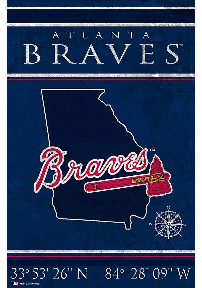 Atlanta Braves Coordinates 17x26 Sign