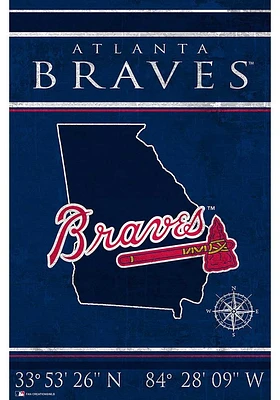 Atlanta Braves Coordinates 17x26 Sign
