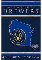 Milwaukee Brewers Coordinates 17x26 Sign