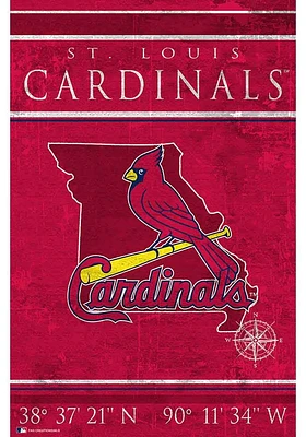 St Louis Cardinals Coordinates 17x26 Sign