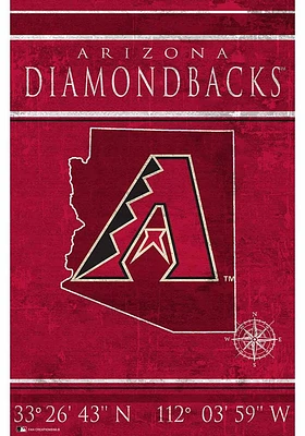 Arizona Diamondbacks Coordinates 17x26 Sign