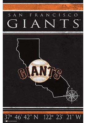 San Francisco Giants Coordinates 17x26 Sign