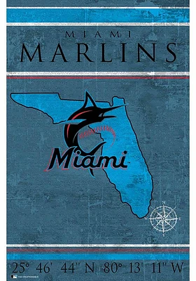 Miami Marlins Coordinates 17x26 Sign