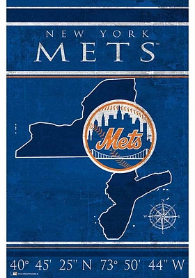 New York Mets Coordinates 17x26 Sign