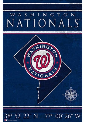 Washington Nationals Coordinates 17x26 Sign