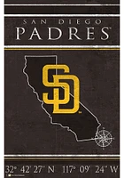 San Diego Padres Coordinates 17x26 Sign