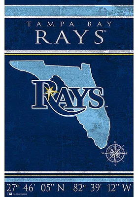 Tampa Bay Rays Coordinates 17x26 Sign
