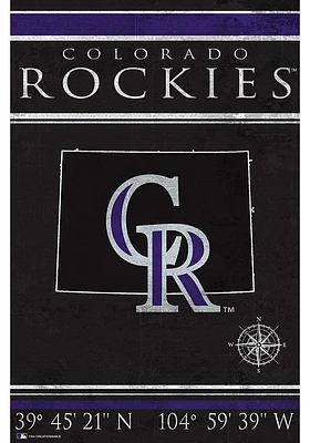 Colorado Rockies Coordinates 17x26 Sign