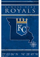 Kansas City Royals Coordinates 17x26 Sign - Blue