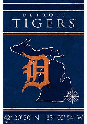 Detroit Tigers Coordinates 17x26 Sign