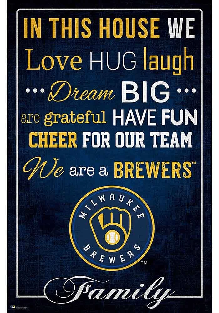 Milwaukee Brewers In This House 17x26 Sign