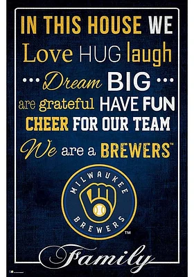 Milwaukee Brewers In This House 17x26 Sign