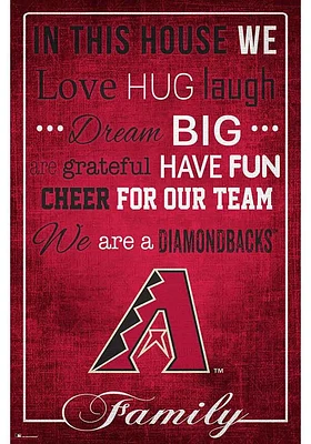 Arizona Diamondbacks In This House 17x26 Sign