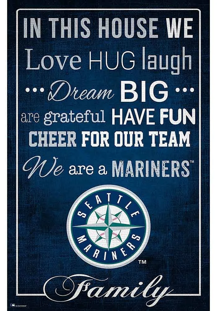 Seattle Mariners In This House 17x26 Sign