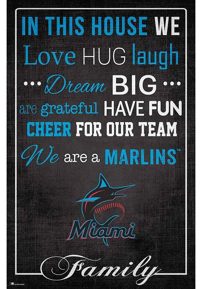 Miami Marlins In This House 17x26 Sign