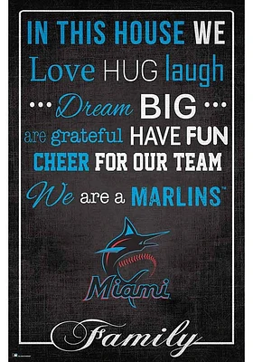 Miami Marlins In This House 17x26 Sign