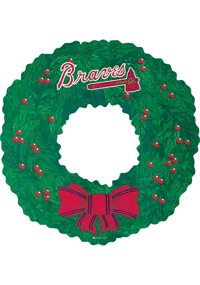 Atlanta Braves Team Wreath 16 Inch Sign