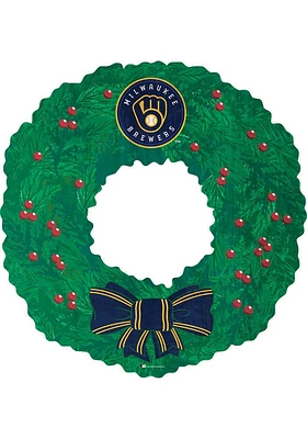 Milwaukee Brewers Team Wreath 16 Inch Sign