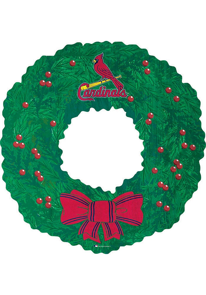 St Louis Cardinals Team Wreath 16 Inch Sign