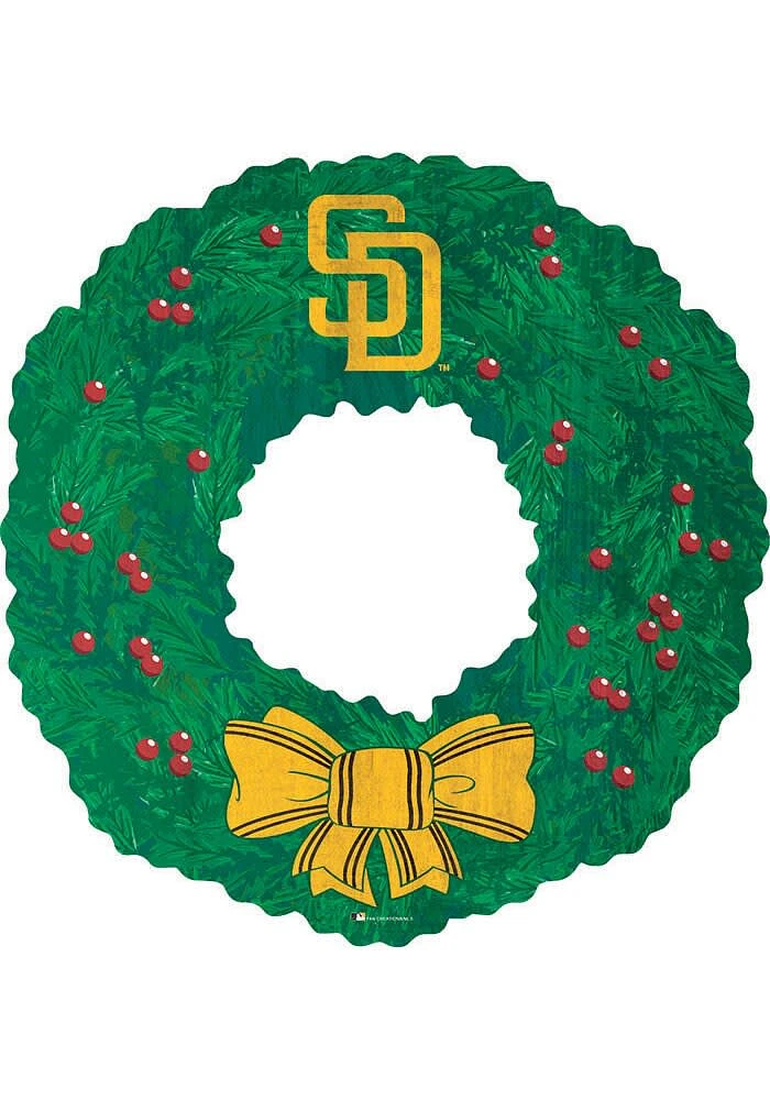 San Diego Padres Team Wreath 16 Inch Sign