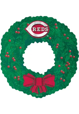 Cincinnati Reds Team Wreath 16 Inch Sign